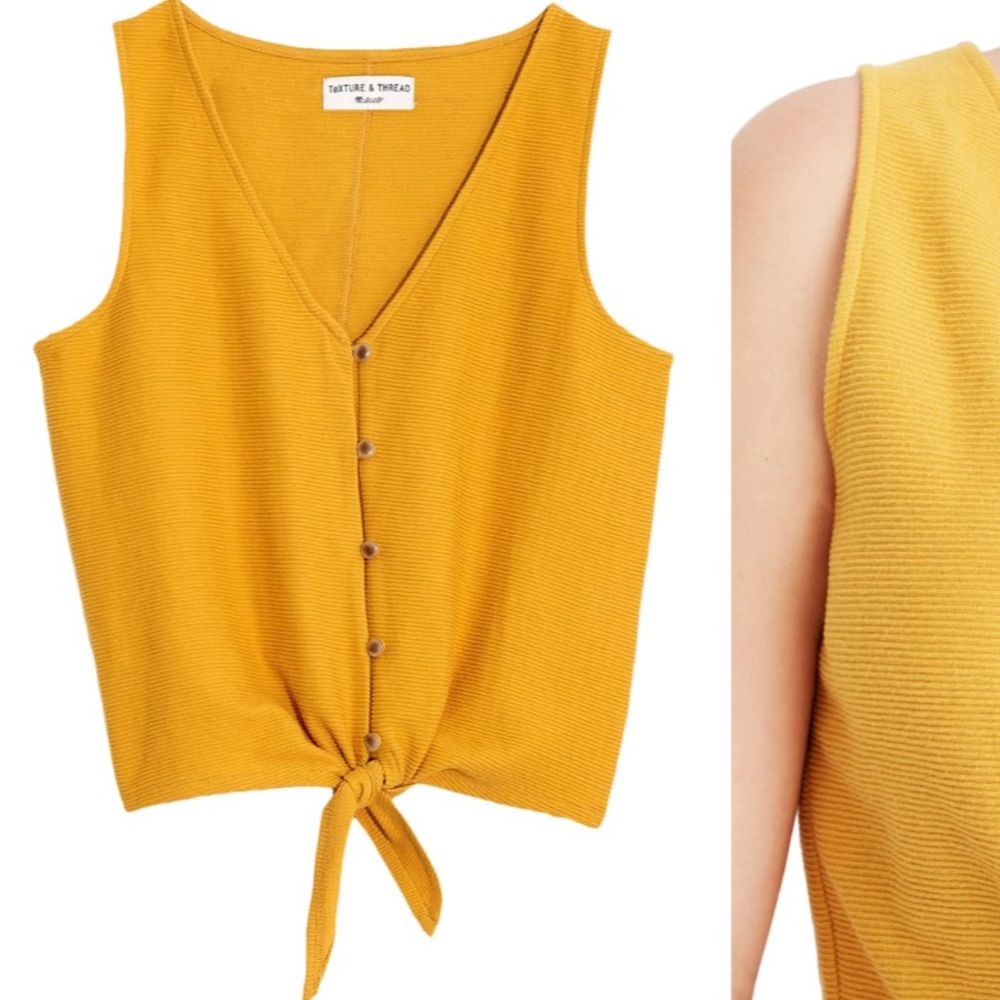 MADEWELL - Button-Front Tie Tank Top